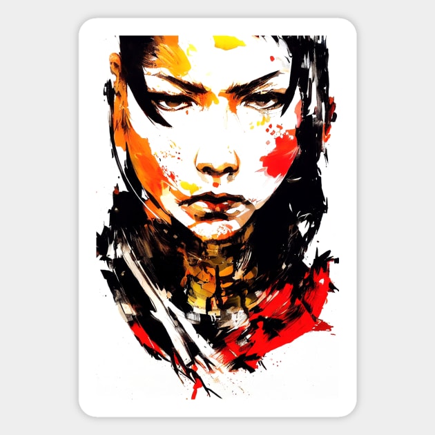 Martial Art Kung Fu Wild Nature Free Spirit Art Brush Painting Magnet by Cubebox